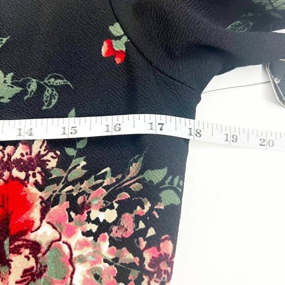 NWT Stop Staring Vital Bodycon Retro Midi Dress. Black/Red Poppy Print. Size XL - Picture 9 of 16